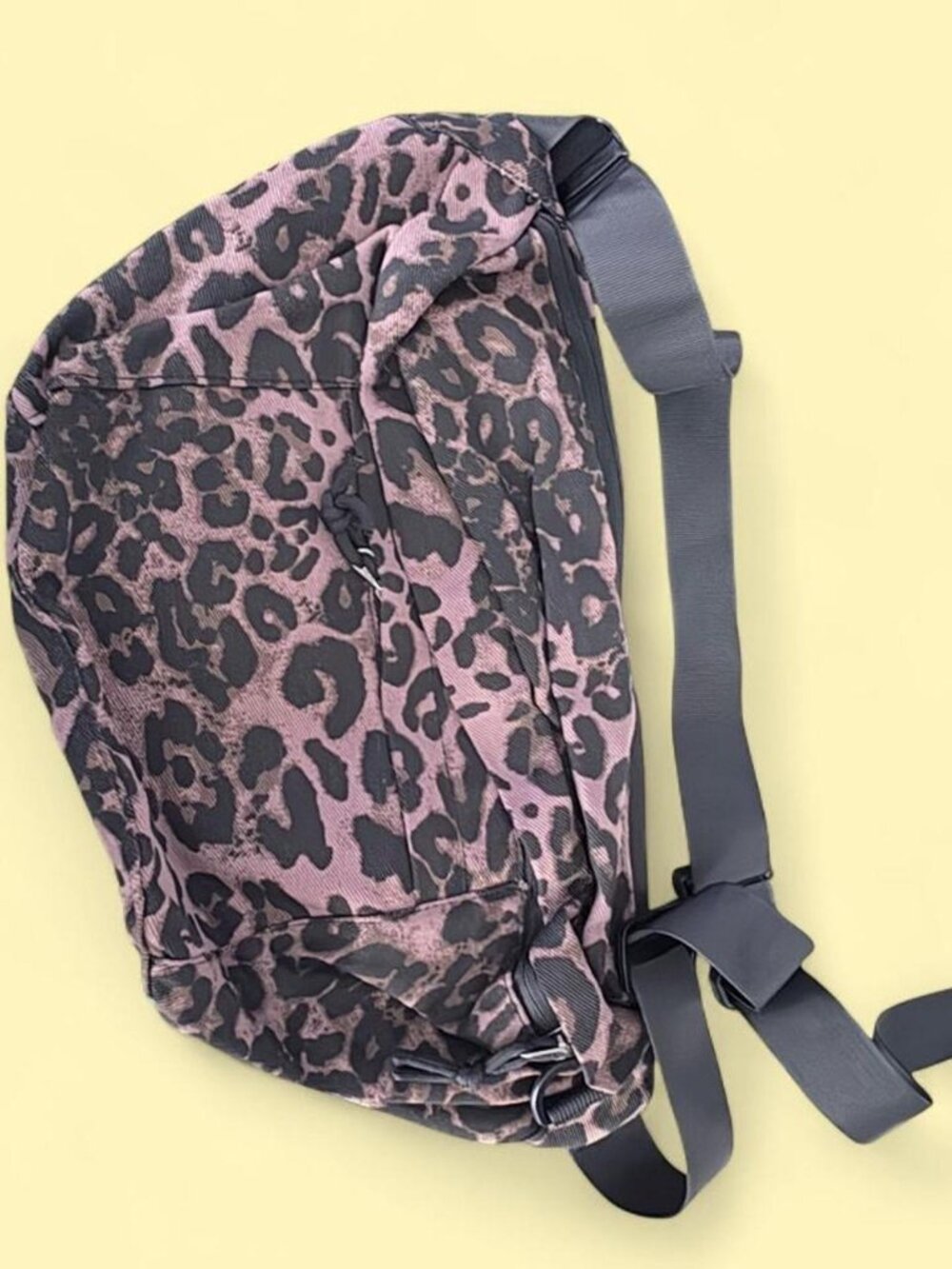Leopard Print Crossbody Bag - Pink & Black